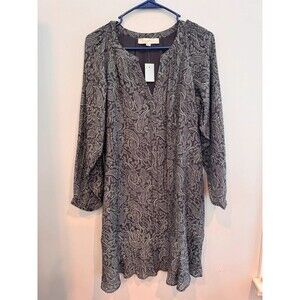 LOFT Petite Paisley Popover Shift Dress